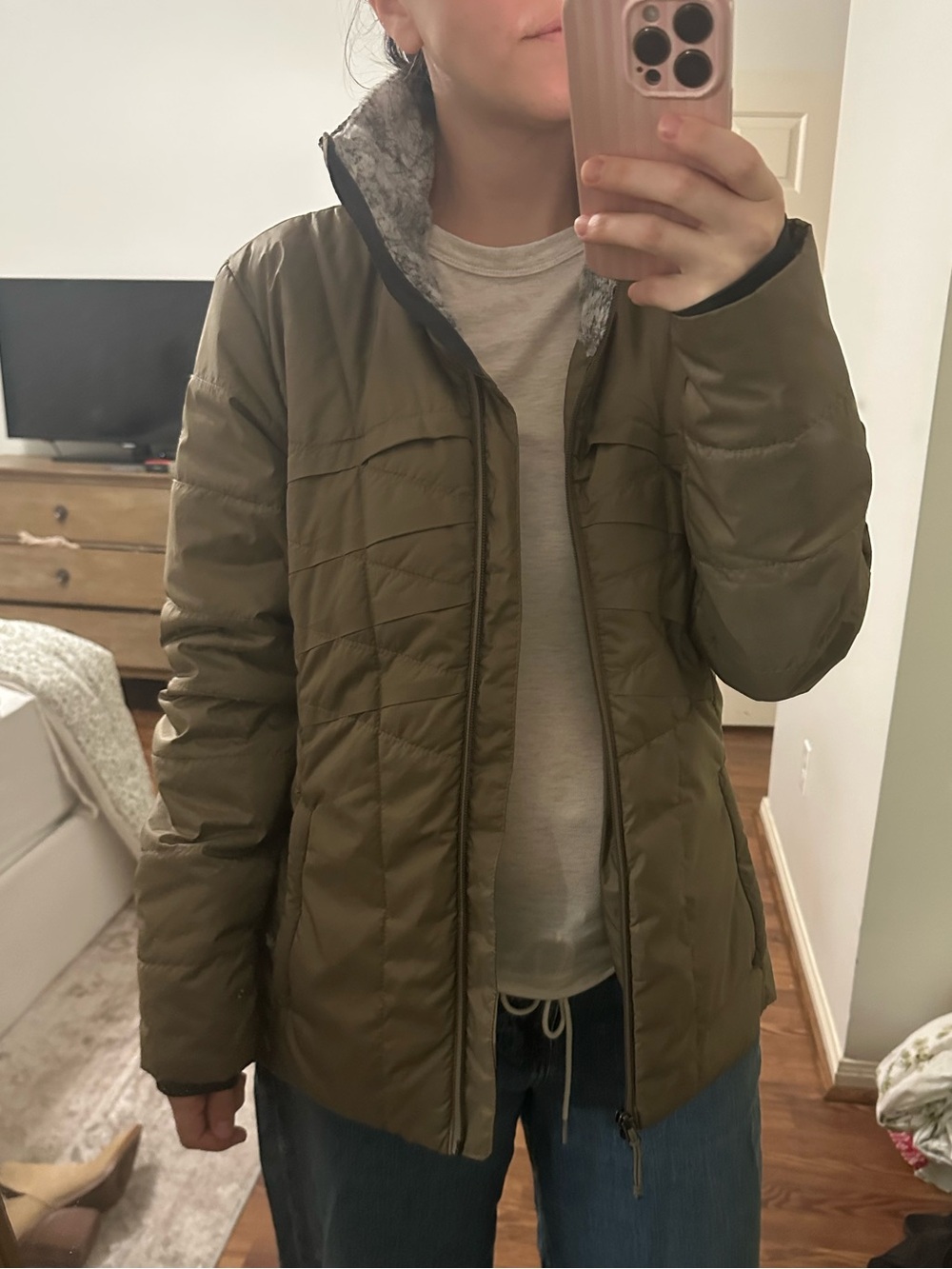 Omni-heat Columbia Olive Green Tan Insulated Jacket